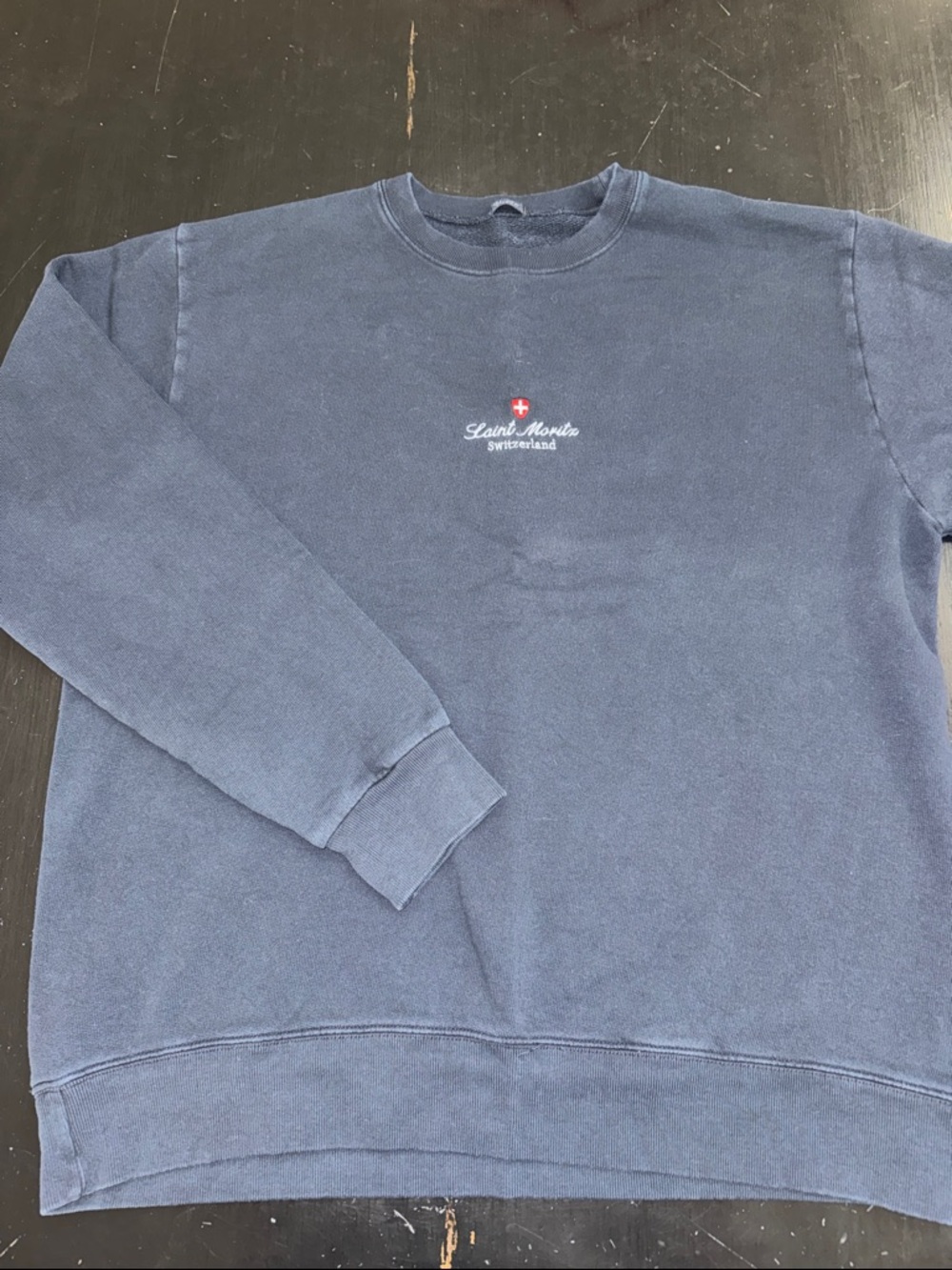 john galt for brandy melville navy blue crew neck SWITZERLAND sweatshirt.